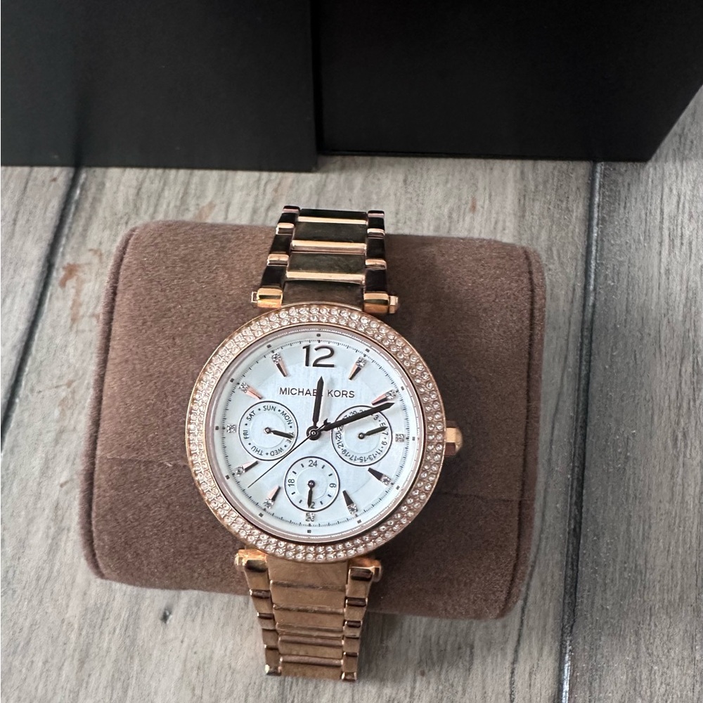 Michael Kors Rose Gold and White Women's Watch